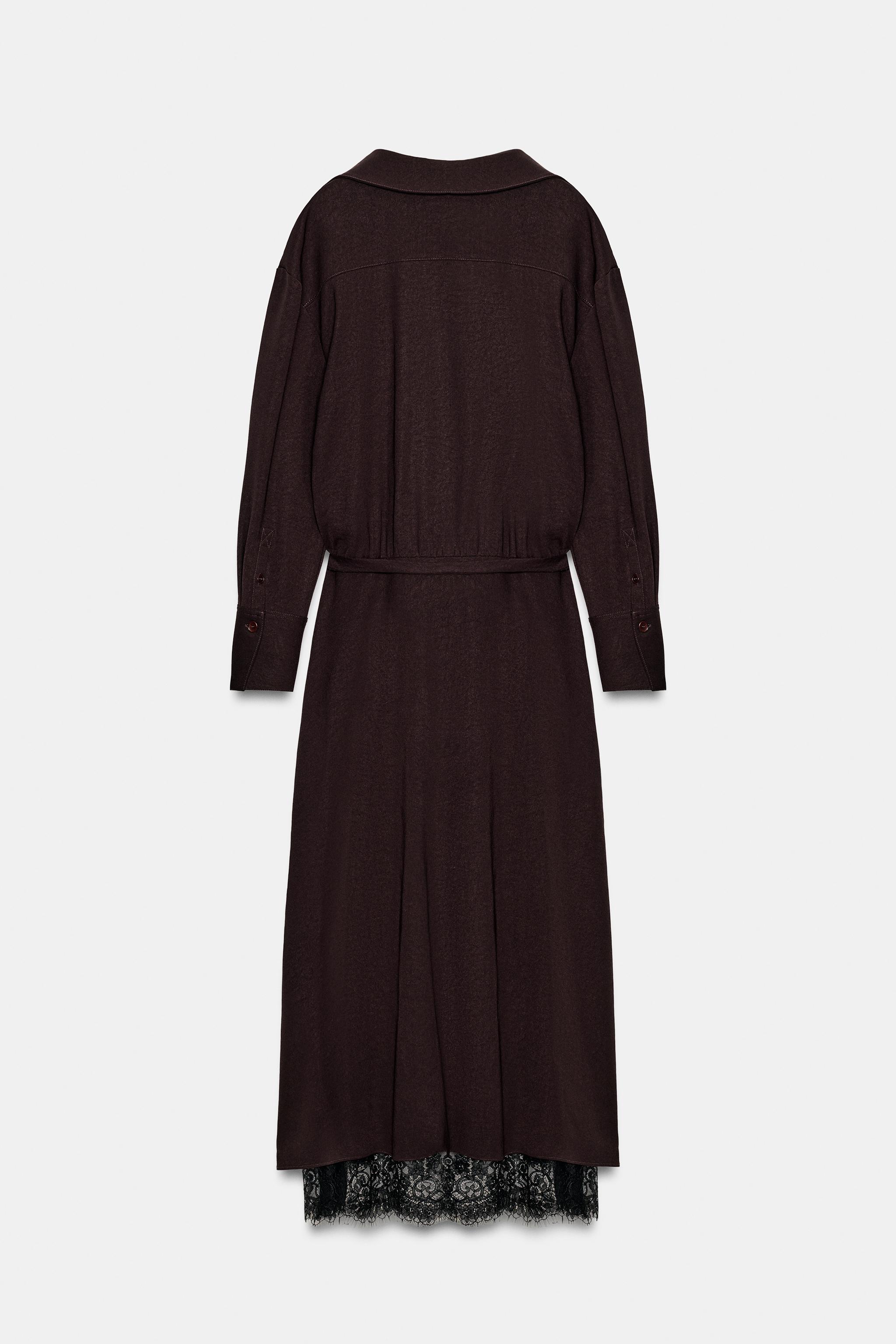 Женские платья Zara ZW COLLECTION LINGERIE-STYLE WRAP DRESS — фото 8