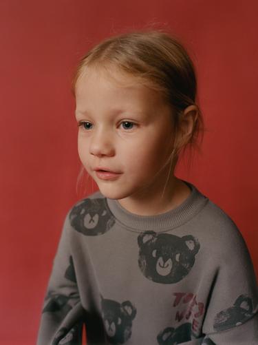 PRINTED SWEATSHIRT WITH RHINESTONES - Anthracite grey by Zara