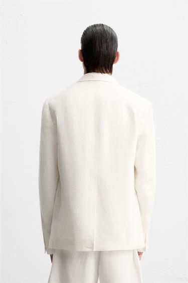 BLAZER DE COSTUME 100 % LIN - Blanc de Zara - Image 2
