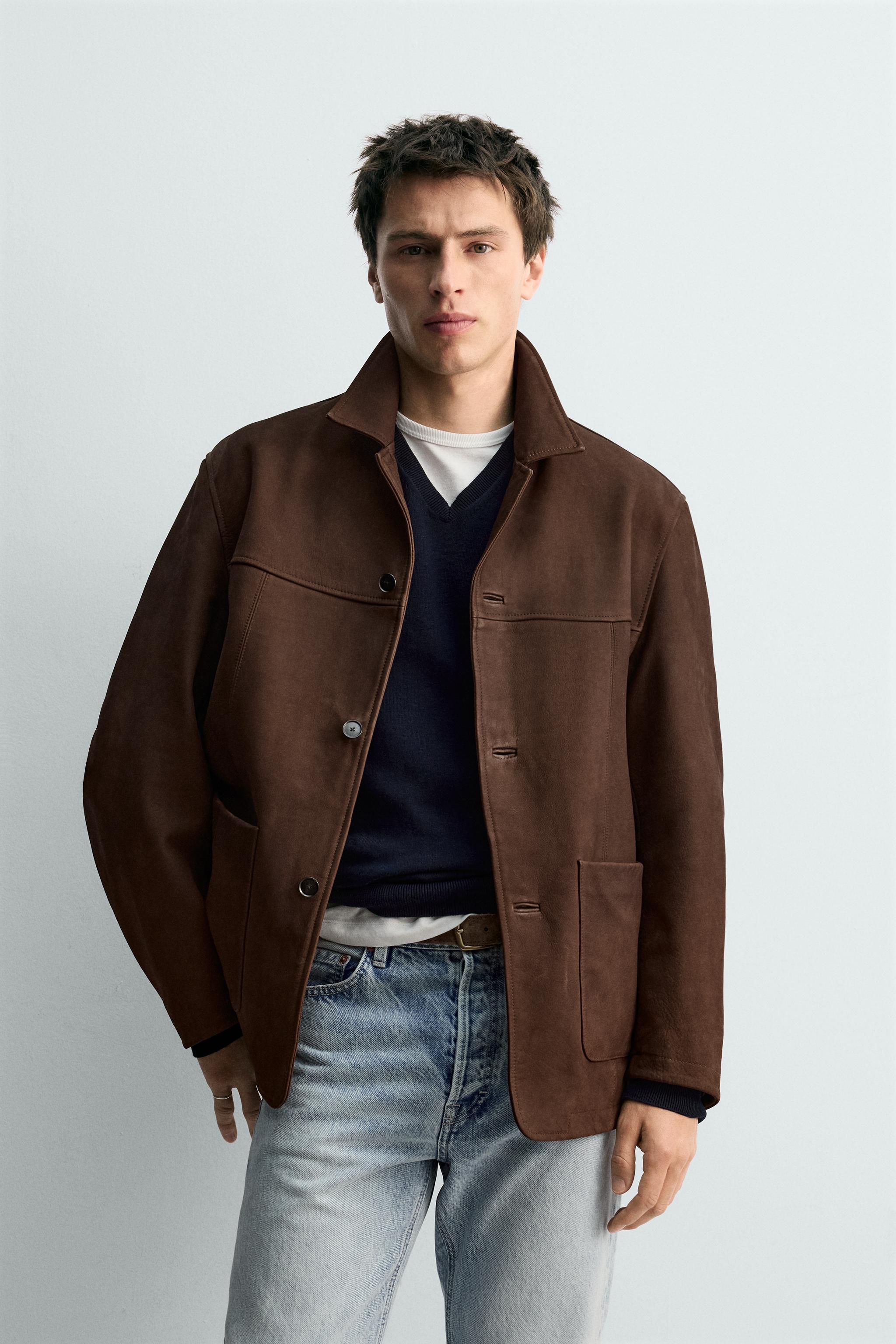 BLOUSON COUPE DÉCONTRACTÉE EN CUIR