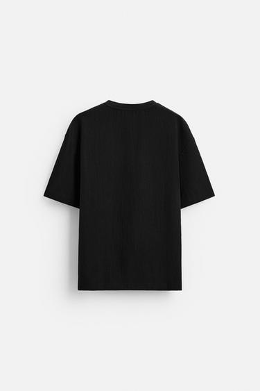 T-SHIRT RELAXED FIT STRUCTURÉ - Noir de Zara - Image 6