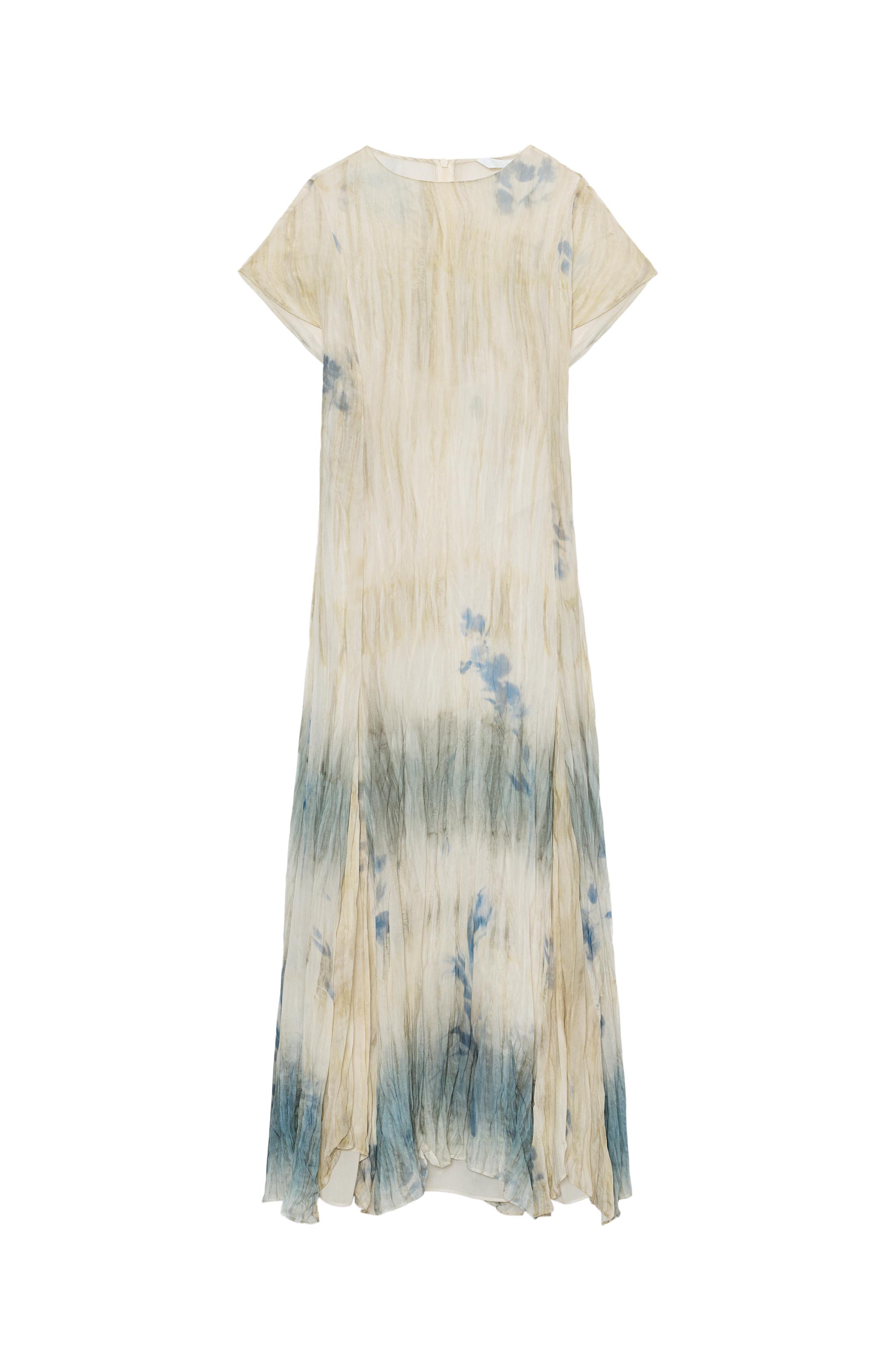 sachin and babi light blue dress NWT ZARA EMBROIDERED MIDI DRESS ZW COLLECTION S $109 main image 0