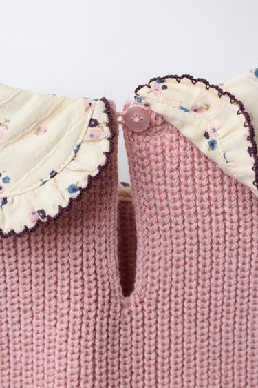 CHEMISE À IMPRIMÉ FLEURS AVEC GILET EN MAILLE - Rose moyen de Zara - Image 3