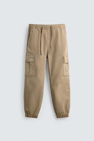 CELANA PANJANG KARGO SLIM FIT - Beige dari Zara
