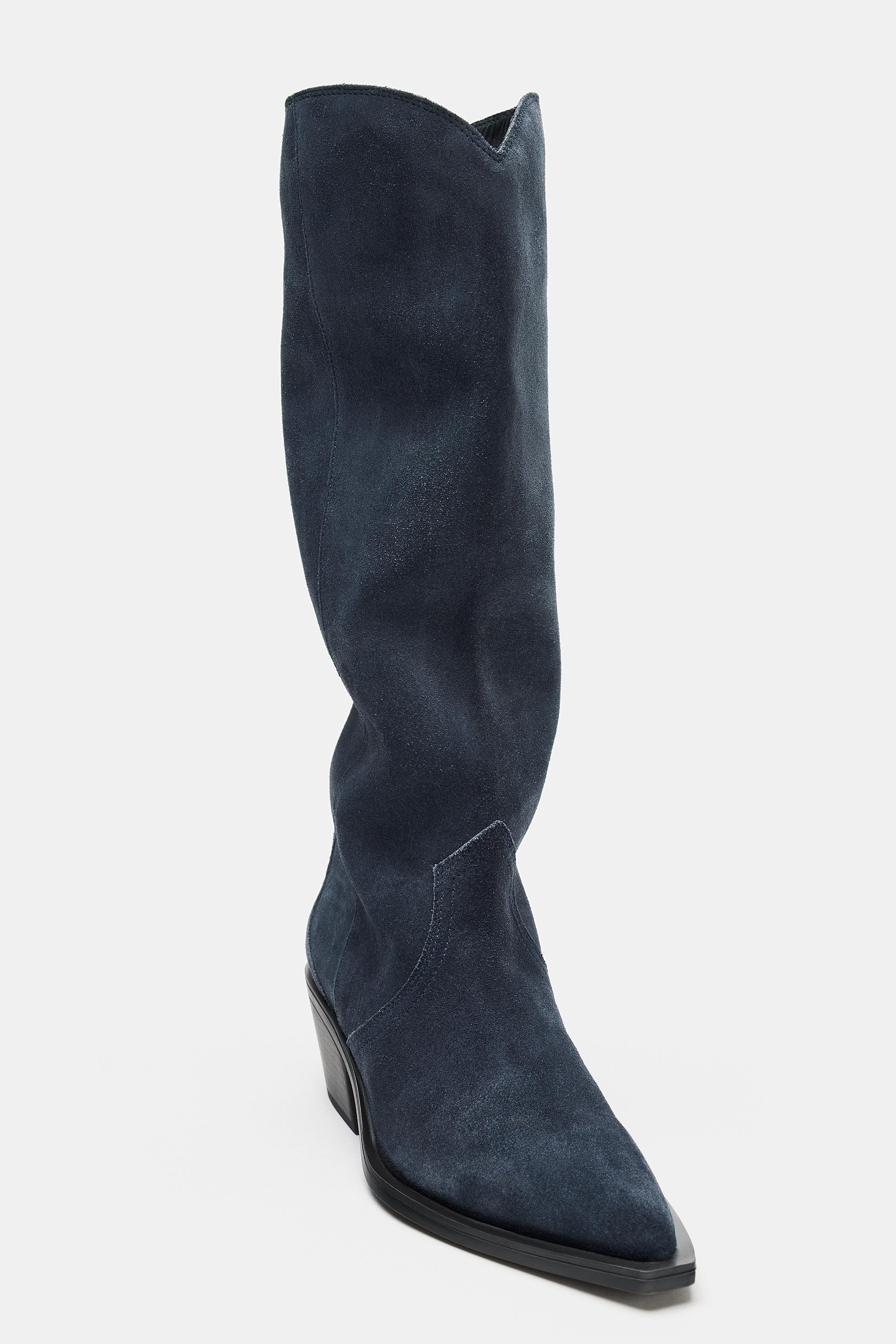 BOTTES COW-BOY EN CROÛTE DE CUIR