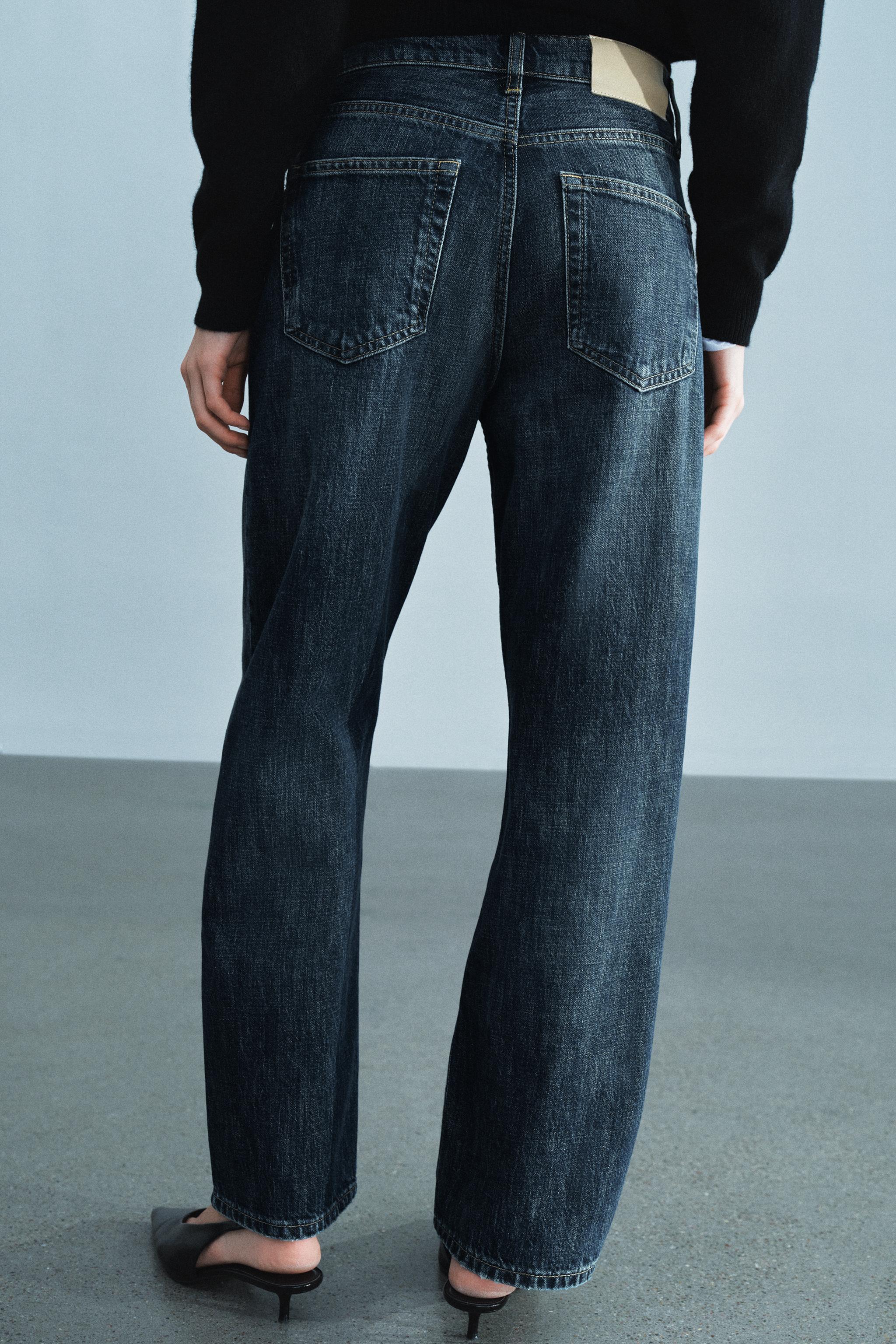 Zara ZW COLLECTION STRAIGHT FIT ORTA BEL JEAN görsel 4