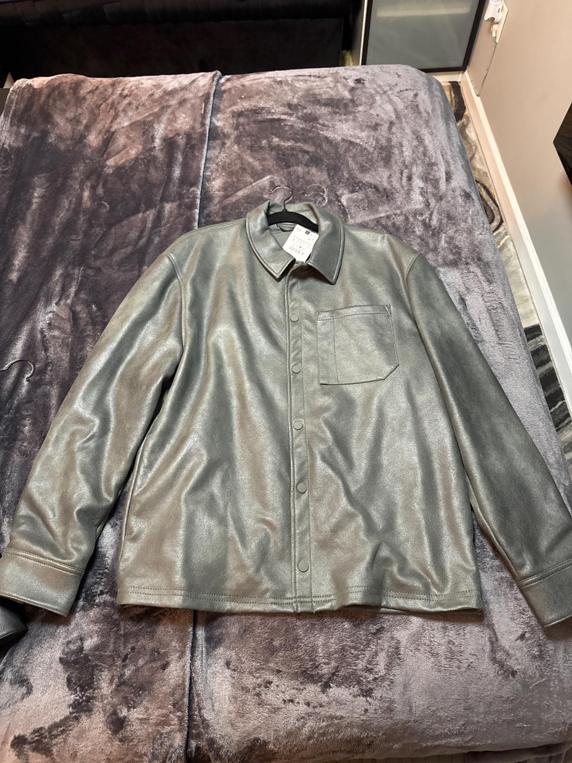 FAUX LEATHER OVERSHIRT