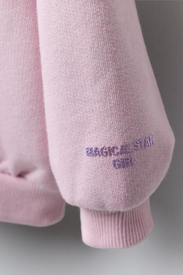 STAR EMBOSSED SHINY SWEATSHIRT - Light mauve by Zara - Image 2
