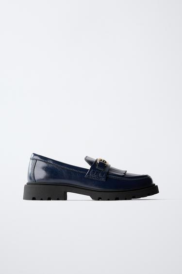 FRINGED LOAFERS - Blue by Zara