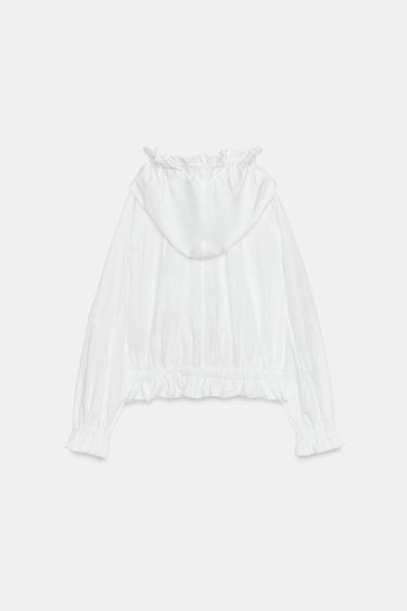 ZIP-UP JACKET WITH RUFFLES - White by Zara - Image 6