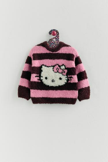HELLO KITTY © SANRIO STRIPED KNIT SWEATER - Pink by Zara