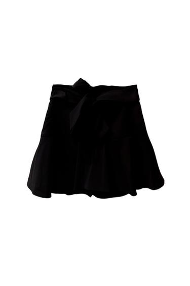 GONNA A PANTALONE SATINATA CON FIOCCO
