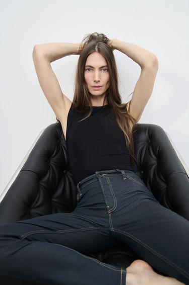 ZW COLLECTION SKINNY HIGH-WAIST JEANS - Dark grey by Zara