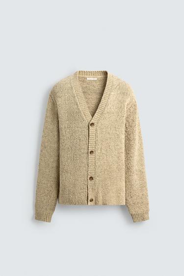 CÁRDIGAN ESTRUCTURA TORZAL - Amarillo claro de Zara