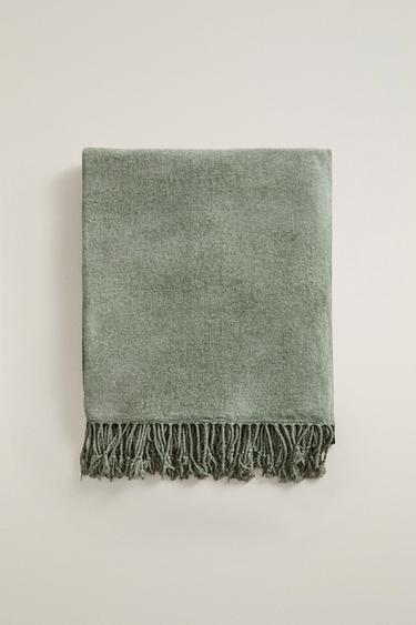 CHENILLE THROW - Blue green by Zara