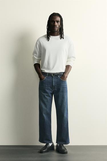 Zara 寬鬆及踝牛仔褲 - 藍色