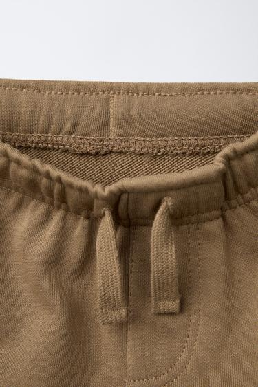 STRAIGHT FIT TEXTURED TEXT BERMUDA SHORTS - Dark tan by Zara - Image 2