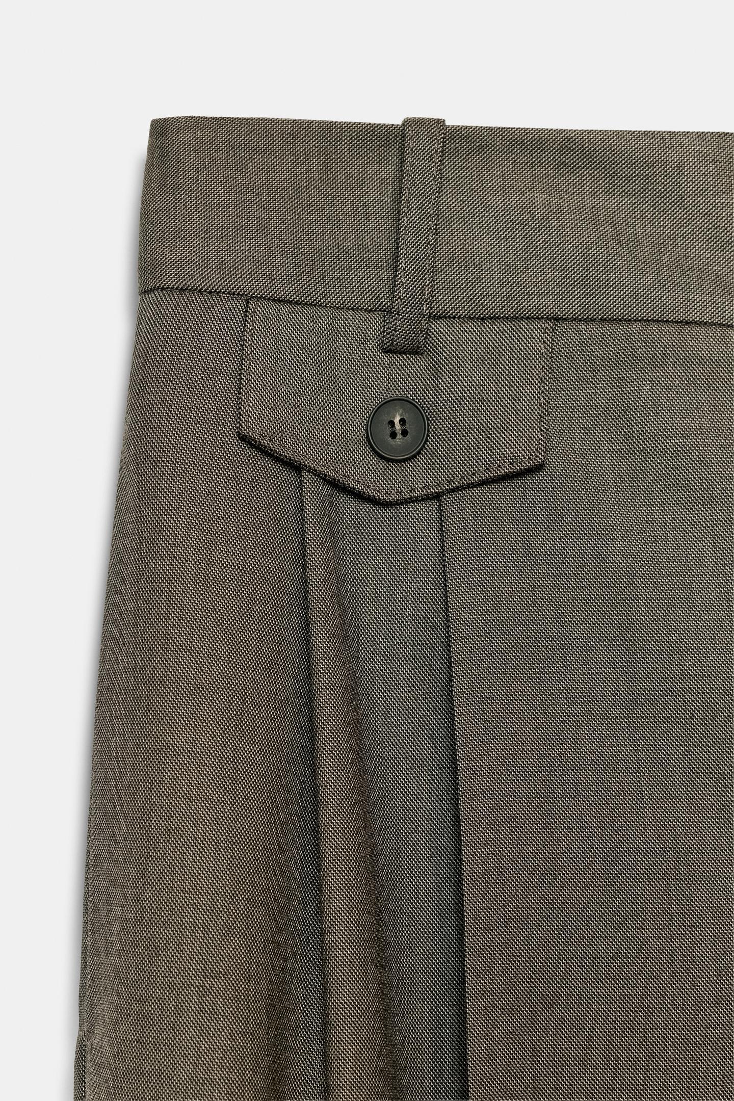 Женские брюки Zara Pleated Carrot, цвет: Коричневый — фото 10