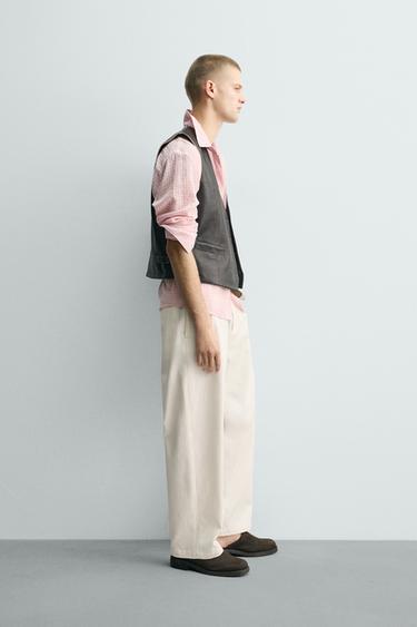 CHEMISE FLUIDE À CARREAUX - Rose pastel de Zara - Image 3