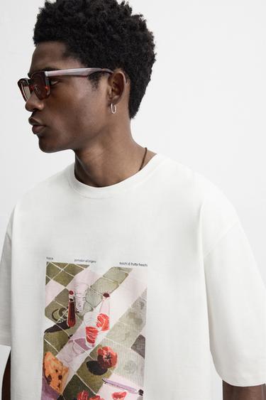 CONTRAST PRINT T-SHIRT - White by Zara - Image 5