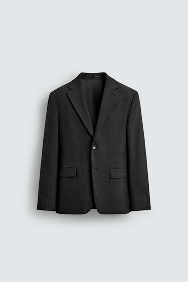 بليزر بدلة هيكل مربعات - مارينجو الخاص بـ Zara
