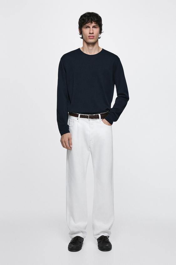 Straight-leg denim-effect trousers from Zara - $130