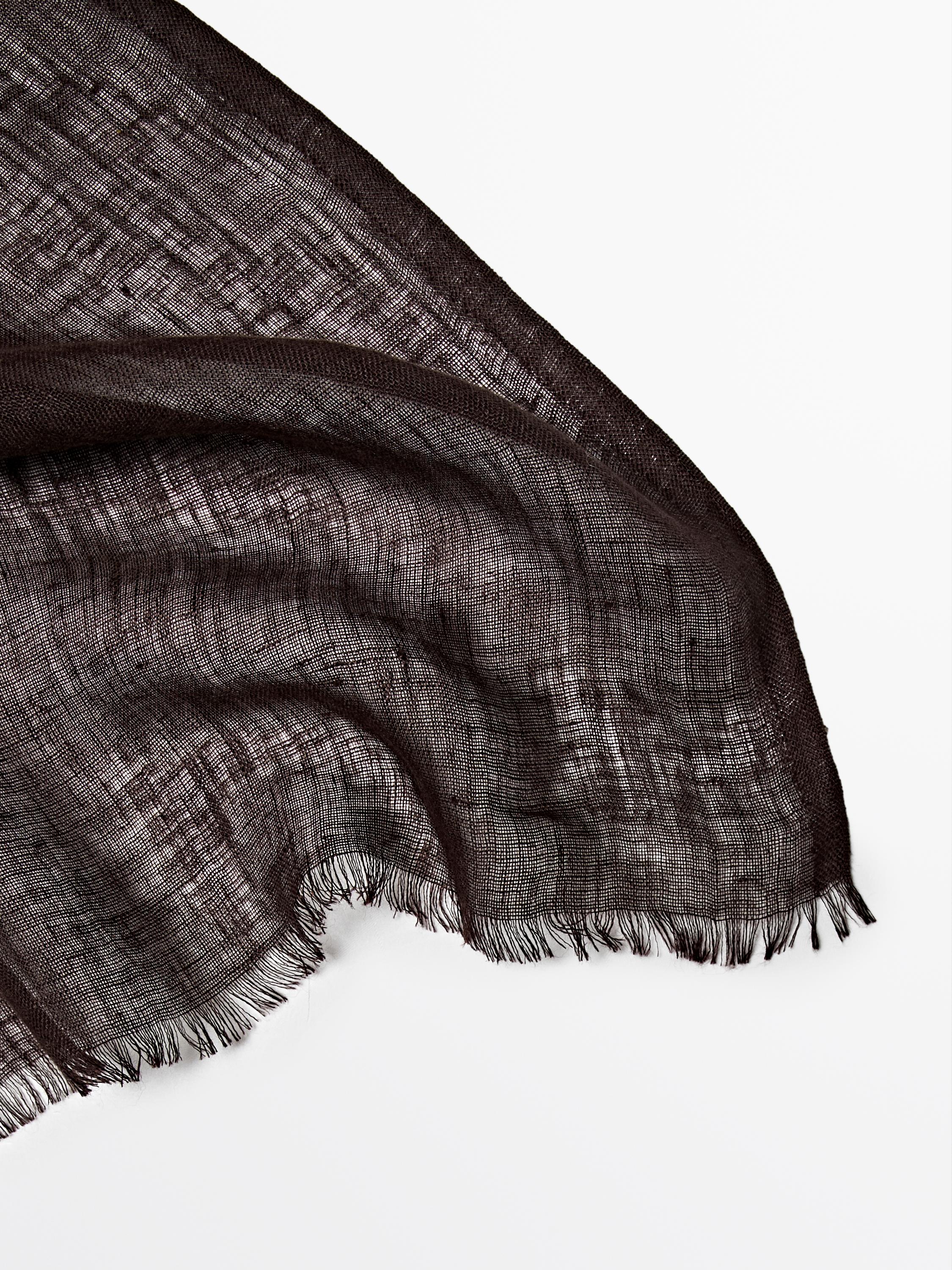 Plain 100% linen scarf