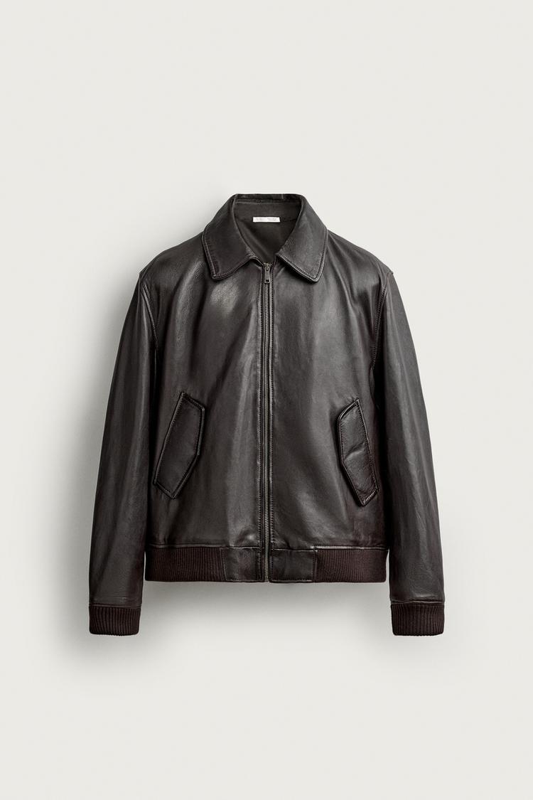 REGULAR FIT LEATHER JACKET