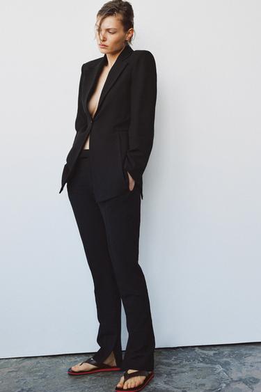 ZW COLLECTION LIMITED EDITION SLIM WOOL BLEND TROUSERS - Black by Zara