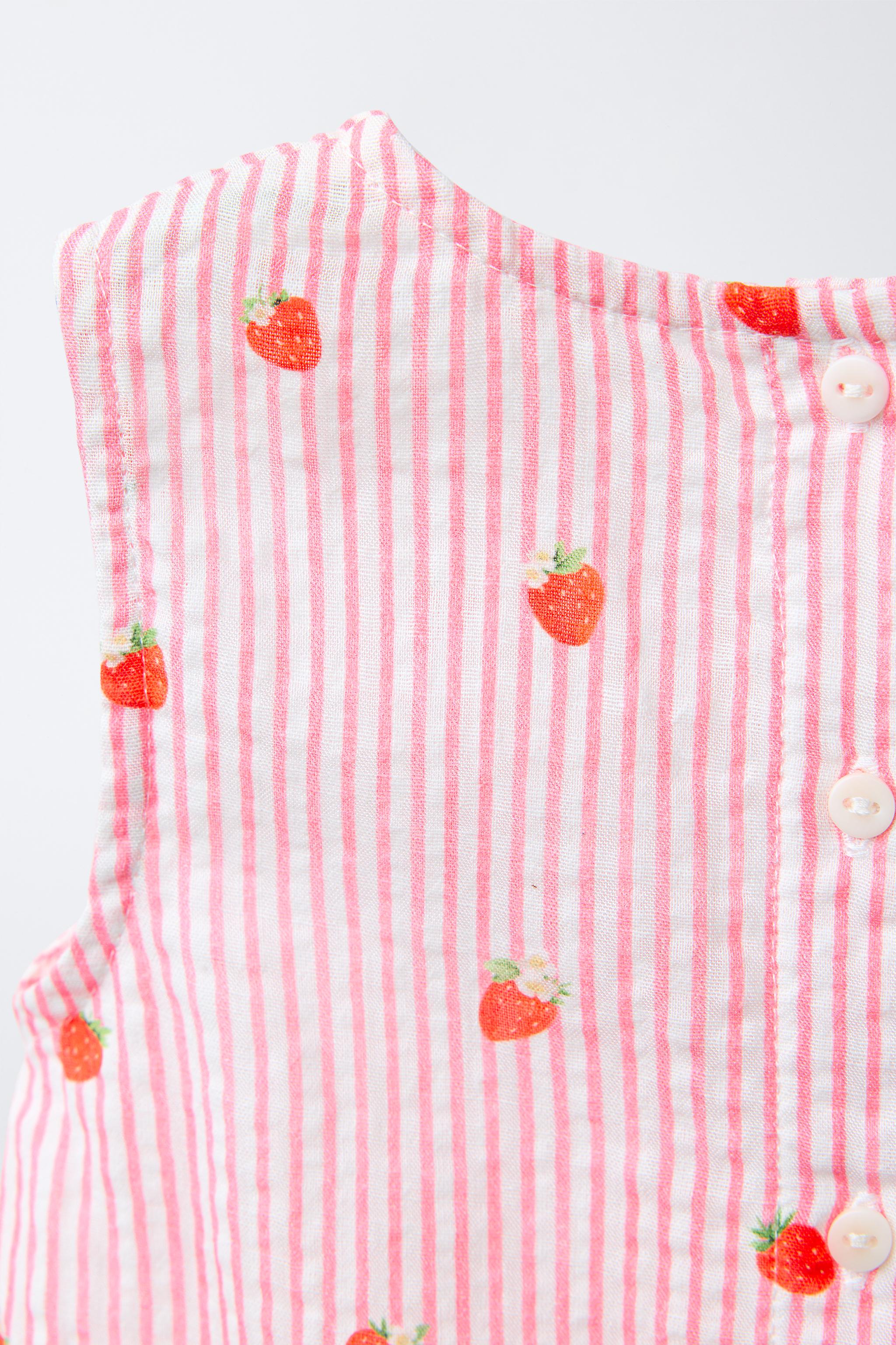 Zara STRIPED STRAWBERRY BLOUSE — фото 4