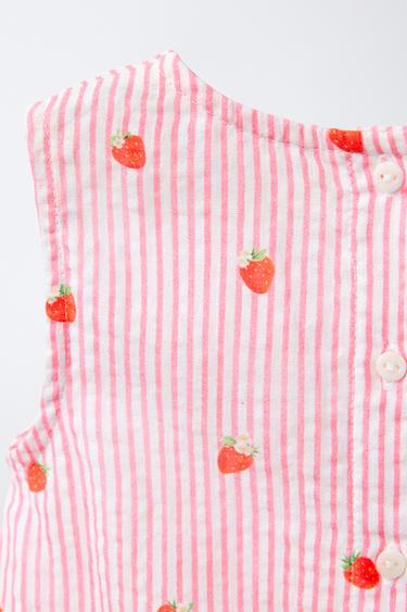 STRIPED AND STRAWBERRY BLOUSE - Pink by Zara - Image 3