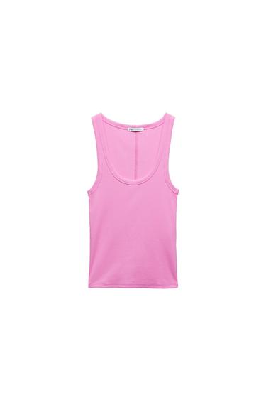 RIBBED STRAPPY VEST TOP