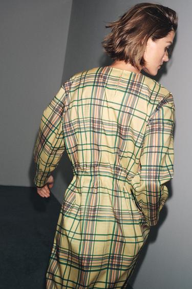 ROBE MI-LONGUE À CARREAUX ZW COLLECTION - Multicolore de Zara - Image 2