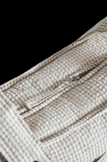 BOLSA PANERA MATERNIDAD CUADROS VICHY - Gris de Zara