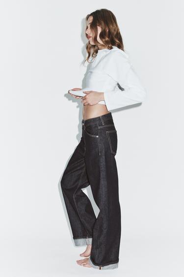 JEAN TRF BAGGY FOLDED TAILLE MI-HAUTE - Indigo foncé de Zara - Image 3