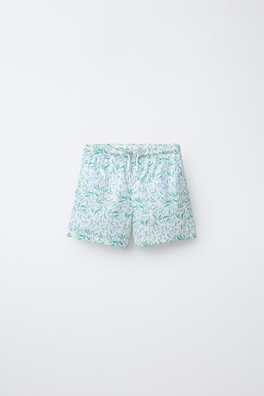 2-14 ANOS/ BERMUDAS DE BANHO ESTAMPADO FOLHAS - Verde-claro da Zara