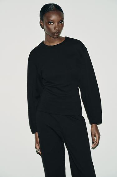 INTERLOCK TOP WITH DARTS - Black by Zara