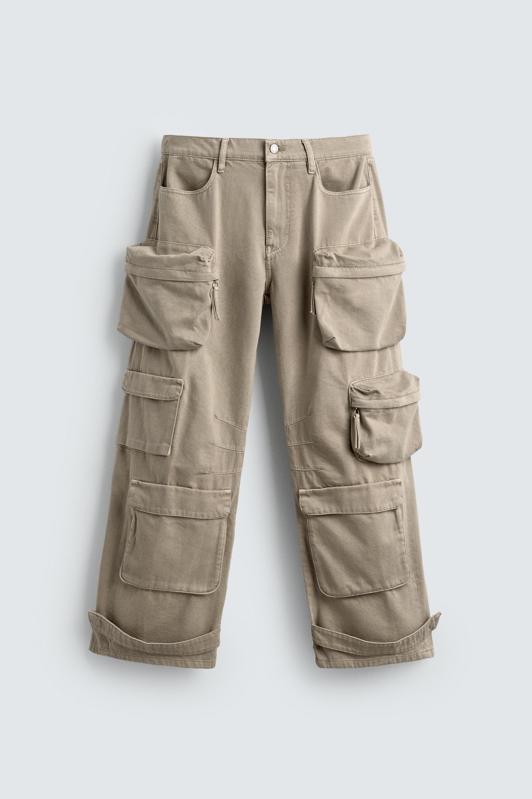 ZARA ブラウン ポケット　カーゴパンツ サイズ40 完売品 Amazon.co.jp: ZARA MAN CROPPED 09 CARGO イージーカーゴパンツ
