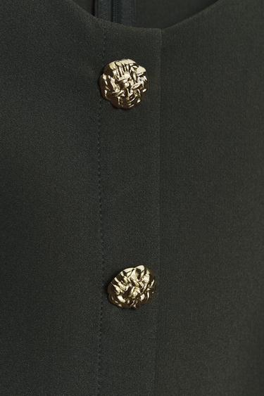 ROBE MIDI COMBINÉE CEINTURE - Kaki de Zara - Image 7