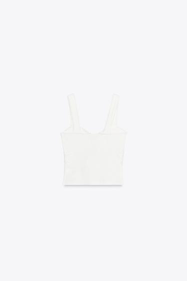 LACE CORSET-STYLE TOP - White by Zara - Image 6