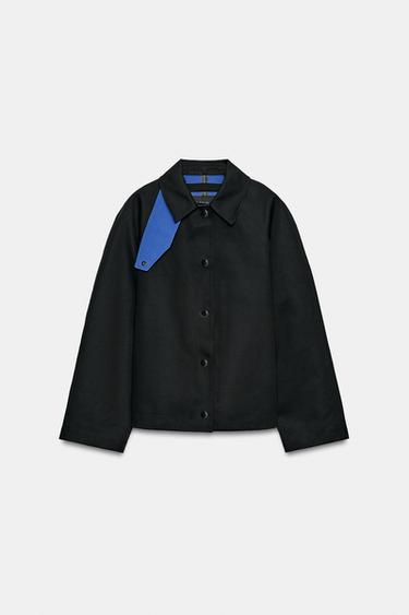 CHAQUETA INTERIOR CONTRASTE ZW COLLECTION - Negro de Zara - Imagen 0