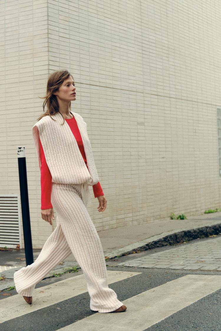 OVERSIZED PUFFER GILET Stripes ZARA South Africa