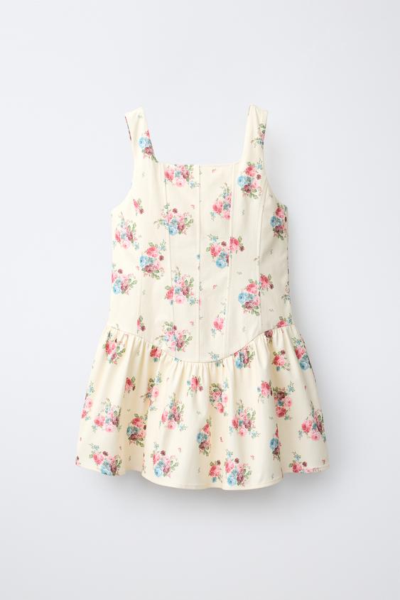 VESTIDO ESTAMAPDO FLORES - Crudo de Zara - Imagen 0