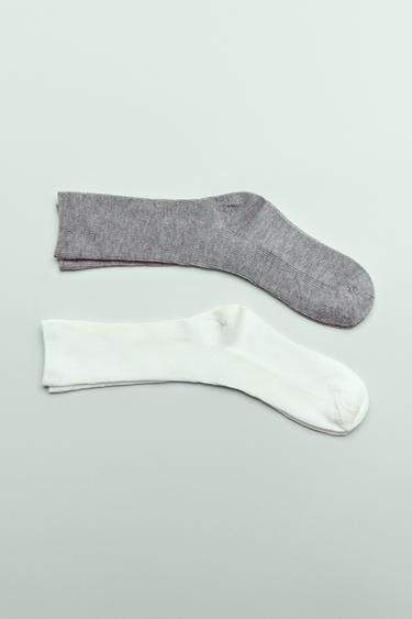 SET VAN TWEE PAAR SOKKEN MET RIB - Wit van Zara