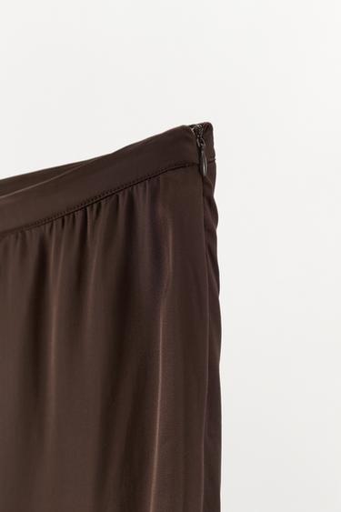 PANTALON FLUIDE SATINÉ - Marron de Zara - Image 4