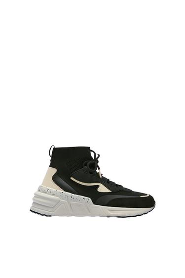 CONTRAST HIGH-TOP TRAINERS