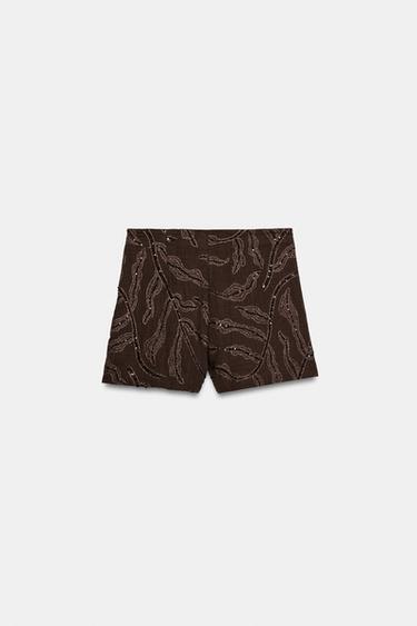 JUPE-PANTALON CROISÉE À PAILLETTES - Marron de Zara - Image 6