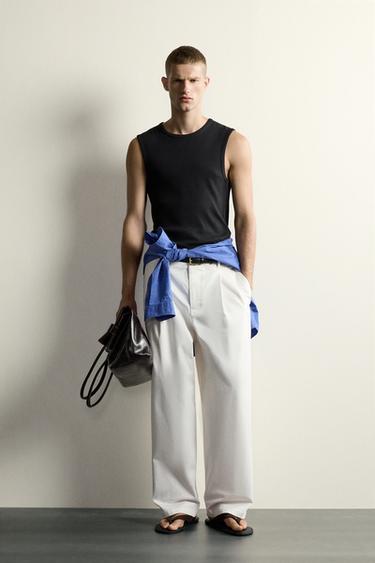 RIBBED TANK TOP - Black by Zara