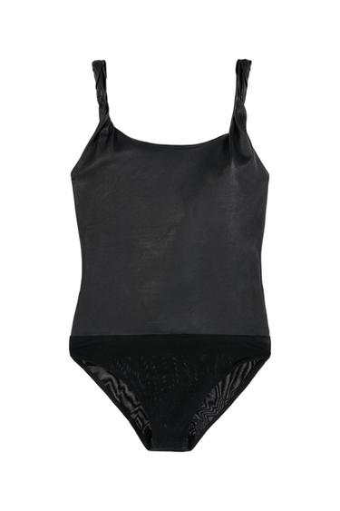 CONTRAST LEATHER BODYSUIT - LIMITED EDITION