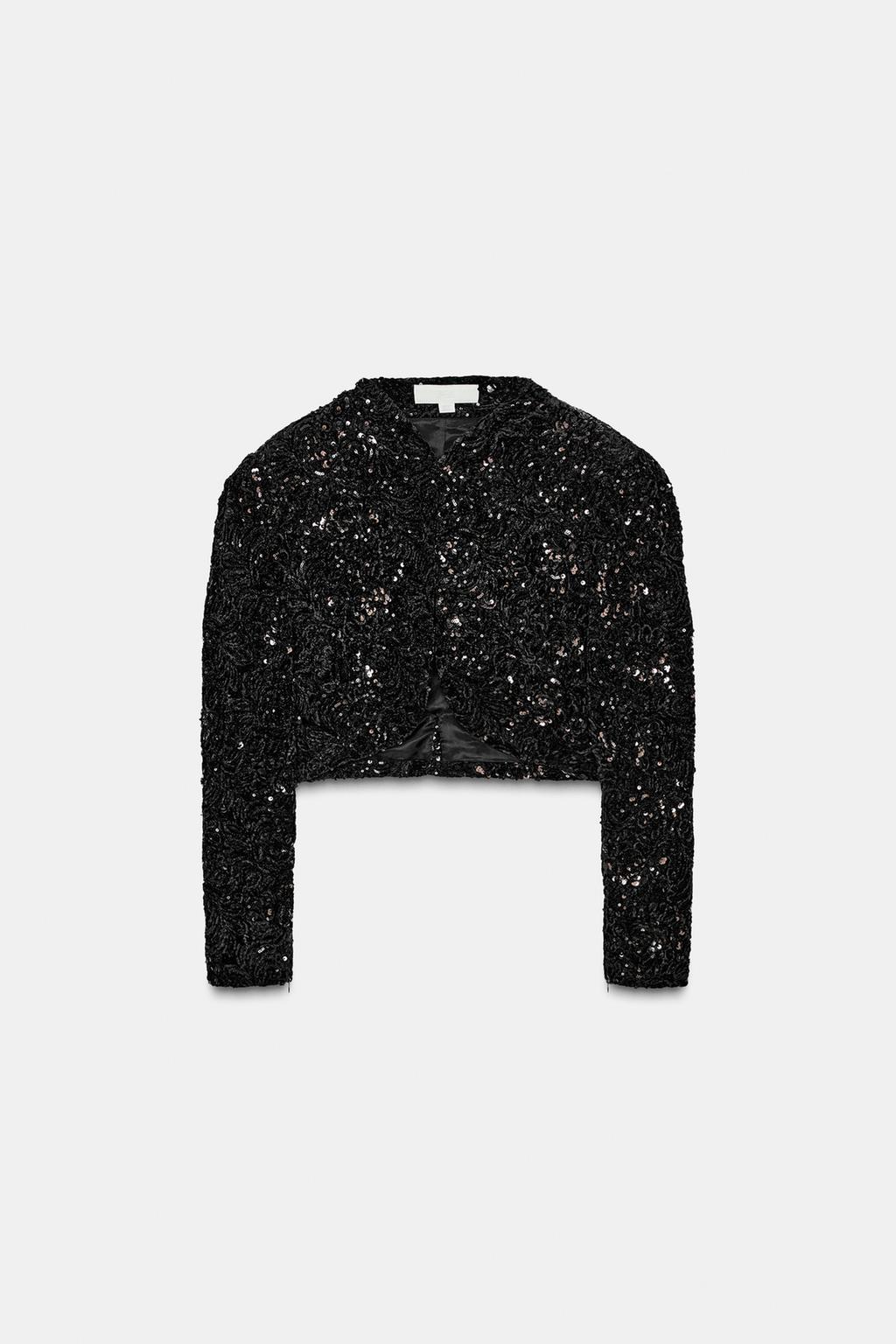 SEQUIN VOLUME SLEEVE JACKET